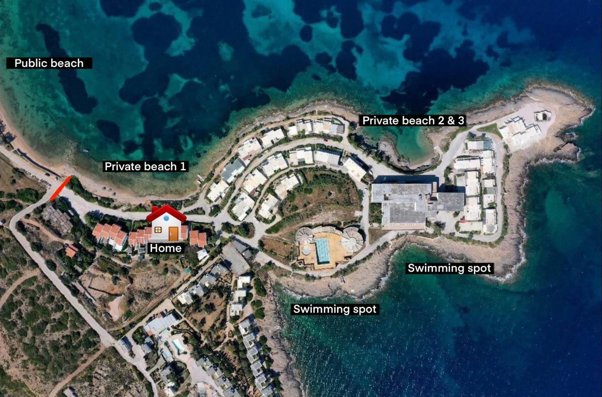 Sounio - Waterfront Luxury Spa Villa Pounta Zeza 170 Sqm On Private Beach Sunion Exteriör bild